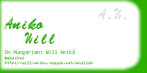aniko will business card