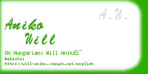 aniko will business card
